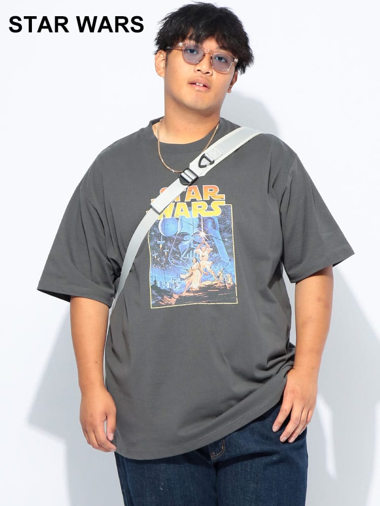 STAR WARS (スターウォーズ) STAR WARS ピグメント風 クルーネック 半袖 Tシャツ