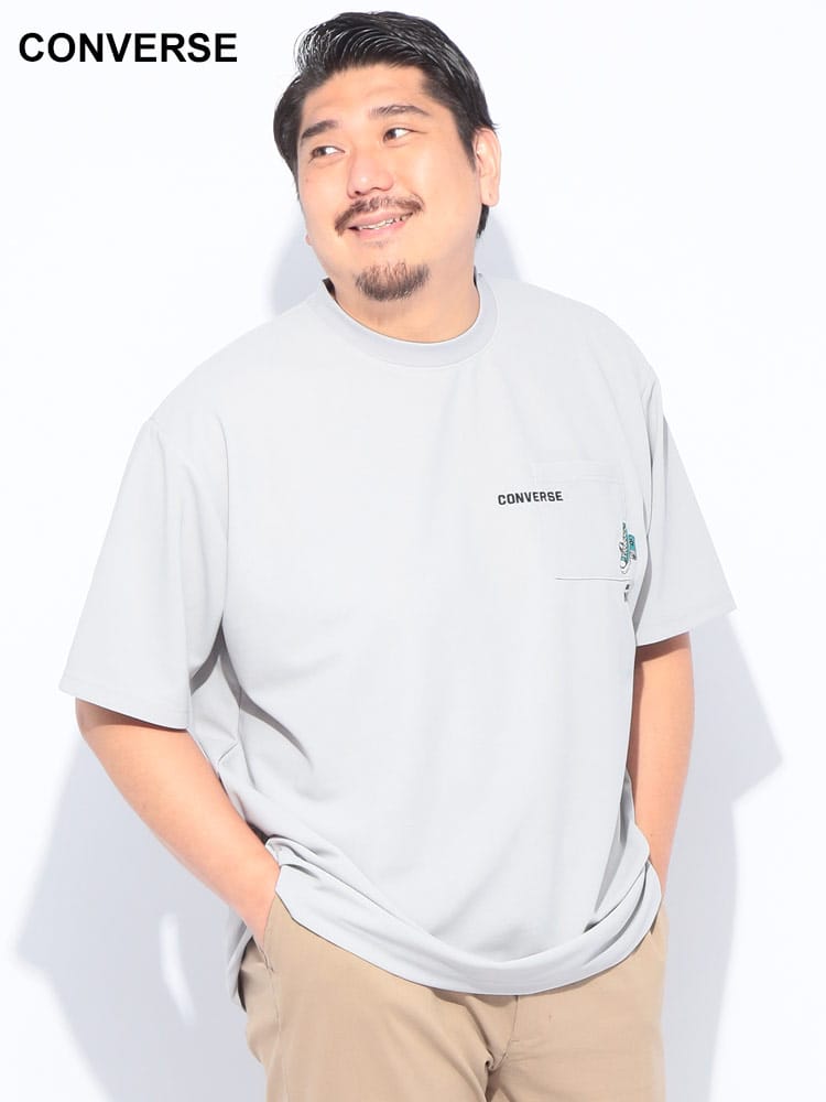 接触冷感 飾りポケット スニーカー刺繍 クルーネック 半袖 Tシャツ 大きいサイズ メンズ