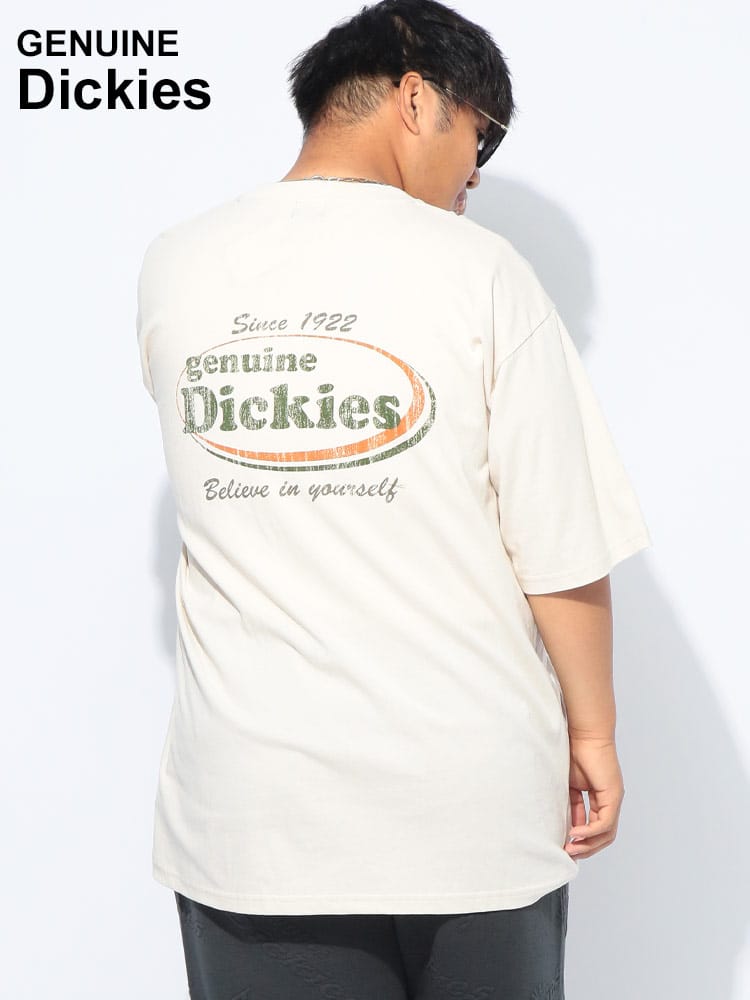 【WEB限定価格】Dickies (ディッキーズ) 天竺 ブリーチバックプリント クルーネック 半袖 Tシャツ