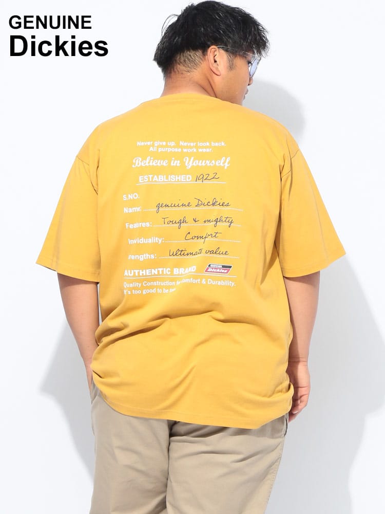Dickies (ディッキーズ) 天竺 バックプリント クルーネック 半袖 Tシャツ