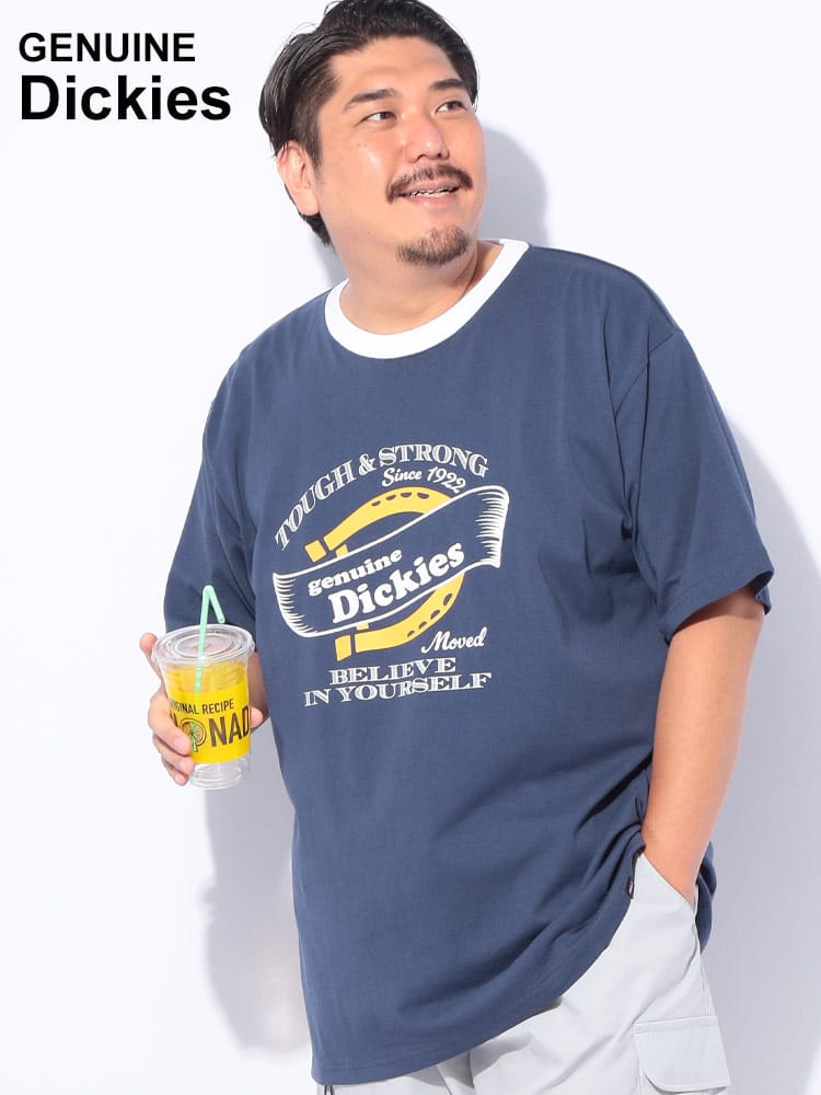 半袖 Tシャツ 天竺リンガー プリント トップス 春 夏 大きいサイズ メンズ