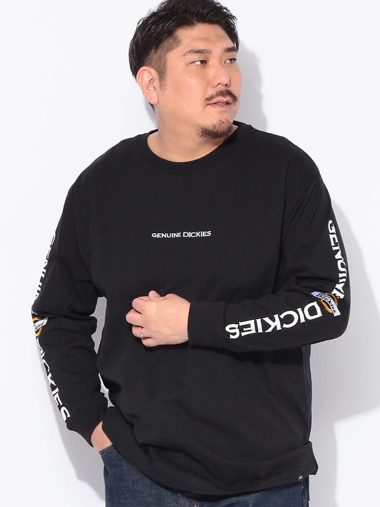 Tシャツ 長袖 メンズ 大きいサイズ アームロゴ クルーネック トップス カジュアル 秋 冬