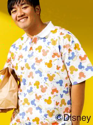 ディズニー /  ポロシャツ 半袖 メンズ 大きいサイズ 『ミッキー』 デザインポロシャツ バックプリント DISNEY Mickey / サカゼン80周年記念 オリジナルデザイン