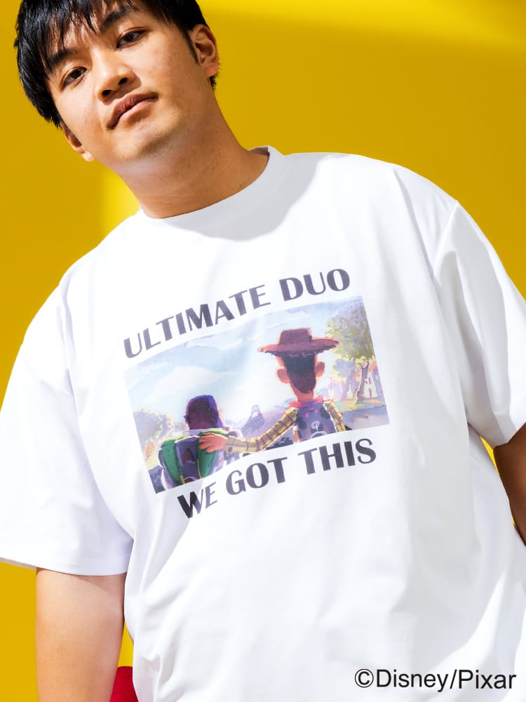 ディズニー Tシャツ 半袖 メンズ 大きいサイズ 『モンスターズ・インク』 『トイ・ストーリー』デザインTシャツ ピクサー キャラクター 総柄 サカゼン80周年記念 オリジナルデザイン