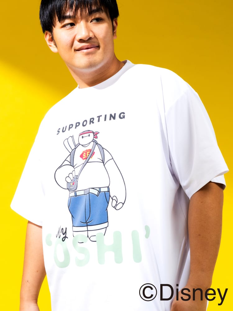 ディズニー Tシャツ 半袖 メンズ 大きいサイズ 『ミッキー』 『ベイマックス』デザインTシャツ ピクサー キャラクター 総柄 刺繍 サカゼン80周年記念 オリジナルデザイン