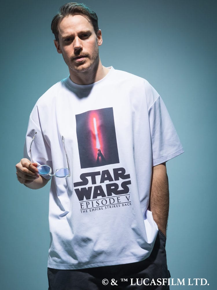 『STAR WARS/スター・ウォーズ』Tシャツ 半袖 メンズ 大きいサイズ「マンダロリアン」「グローグー」デザインTシャツ ラバープリント 総柄 / サカゼン80周年記念 オリジナルデザイン
