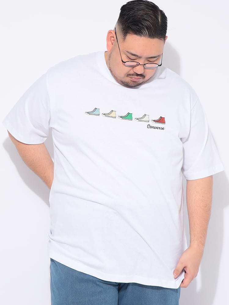 【WEB限定価格】Tシャツ 半袖 メンズ 大きいサイズ シューズ刺繍 クルーネック カットソー トップス コットン スニーカー刺繍 春 夏