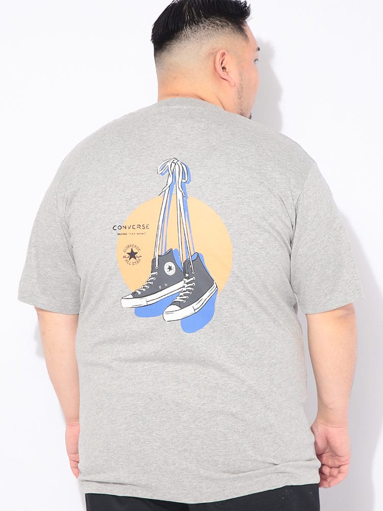 Tシャツ 半袖 メンズ 大きいサイズ バックシューズプリント クルーネック カットソー トップス コットン プリント 春 夏