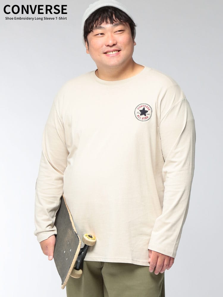 Tシャツ 長袖 メンズ 大きいサイズ アンクルパッチ / 5シューズ ロングスリーブ カットソー トップス ロンT クルー プリント 刺繍 春 秋 冬