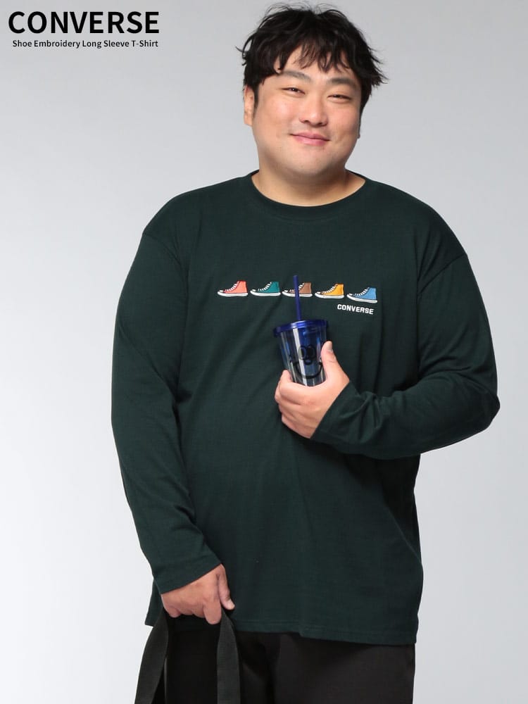 Tシャツ 長袖 メンズ 大きいサイズ アンクルパッチ / 5シューズ ロングスリーブ カットソー トップス ロンT クルー プリント 刺繍 春 秋 冬