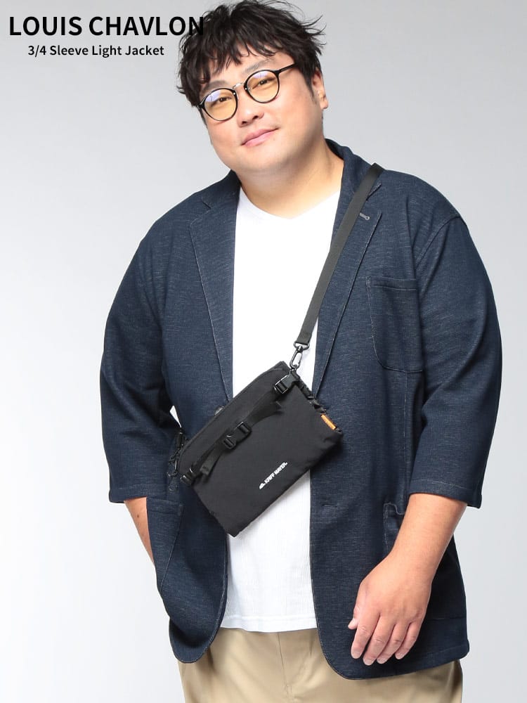 ジャケット メンズ 大きいサイズ 裏ボーダー 7分袖 カットジャケット アウター ライトジャケット 羽織 カジュアル ビジカジ