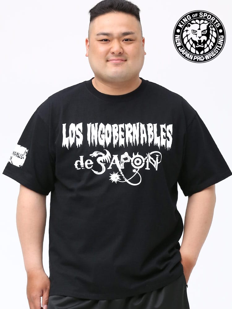 大きいサイズ メンズ 新日本プロレス (シンニッポンプロレス) L・I・J プリント クルーネック 半袖 Tシャツ