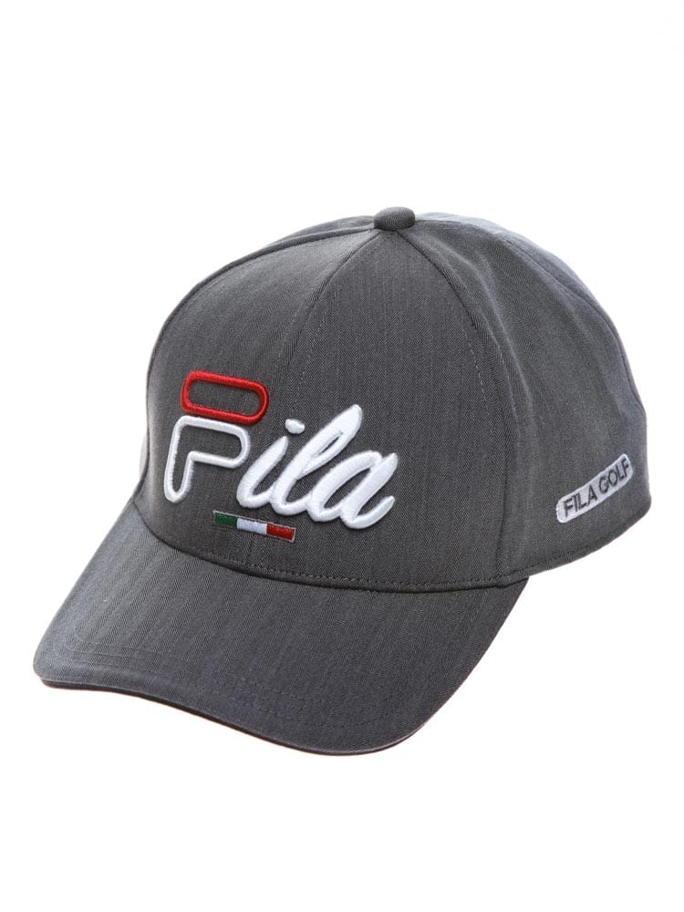 大きいサイズ メンズ FILA (フィラ) FILA GOLF ロゴ刺繍 ヘリンボン キャップ