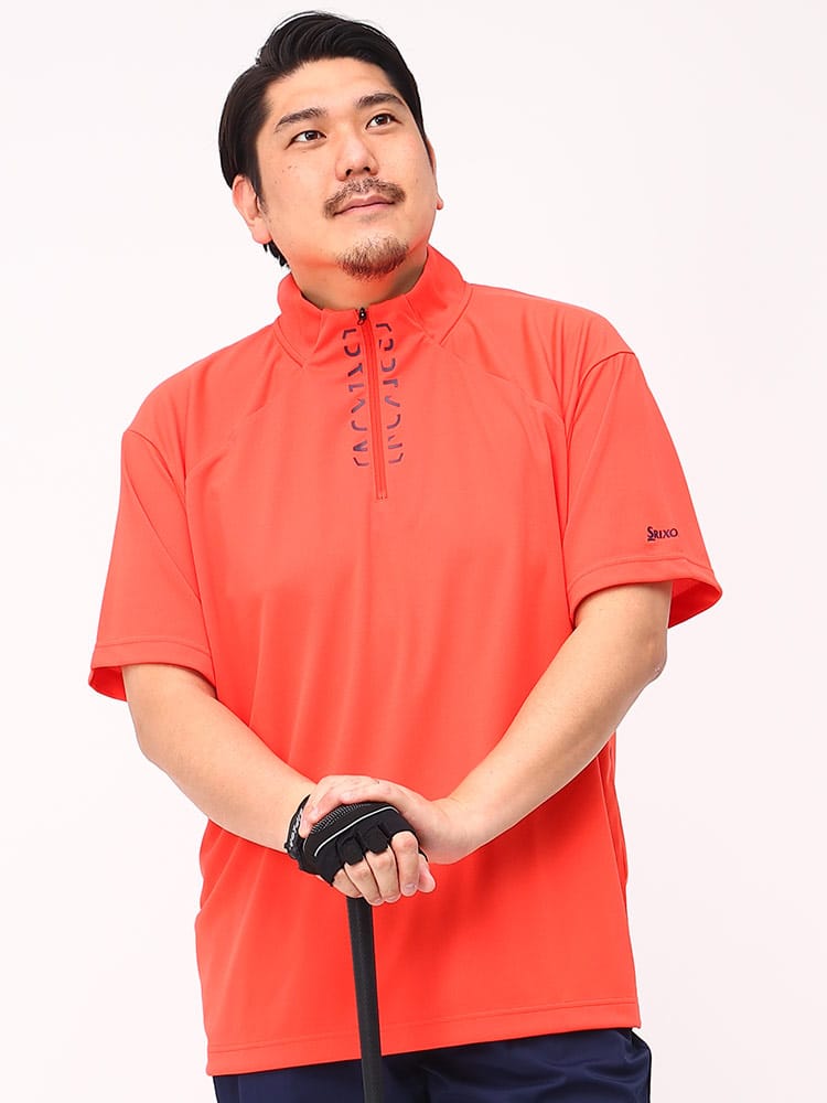 大きいサイズ メンズ SRIXON (スリクソン) EXcDRY UVカット ハーフジップ 半袖 シャツ