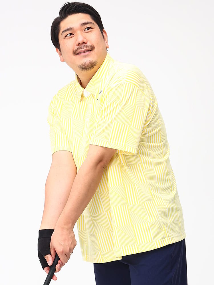 在庫処分 返品交換不可 大きいサイズ メンズ SRIXON (スリクソン) 松山プロモデル 吸汗速乾 COOL 総柄 半袖 ポロシャツ