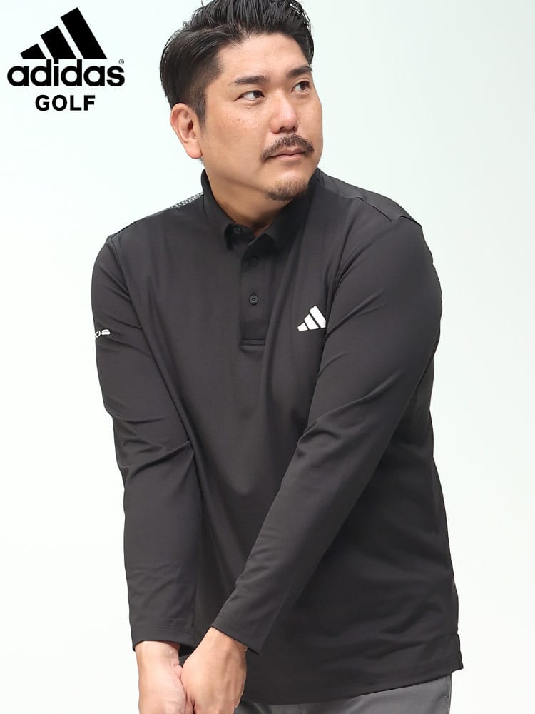 GOLF ストレッチ 長袖 ポロシャツ (adidas) アディダス 大きいサイズ メンズ