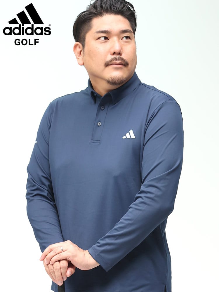 GOLF ストレッチ 長袖 ポロシャツ (adidas) アディダス 大きいサイズ メンズ