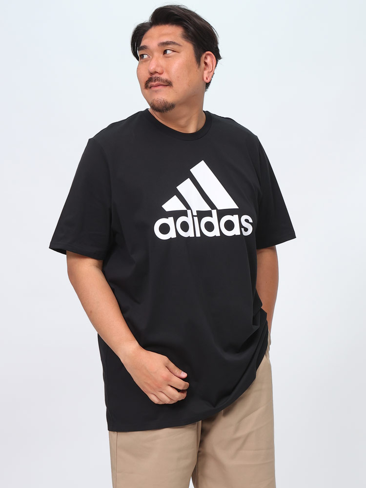 adidas (アディダス) BIGロゴ 背面刺繍 クルーネック 半袖 Tシャツ | 大きいサイズの服【サカゼン公式通販】