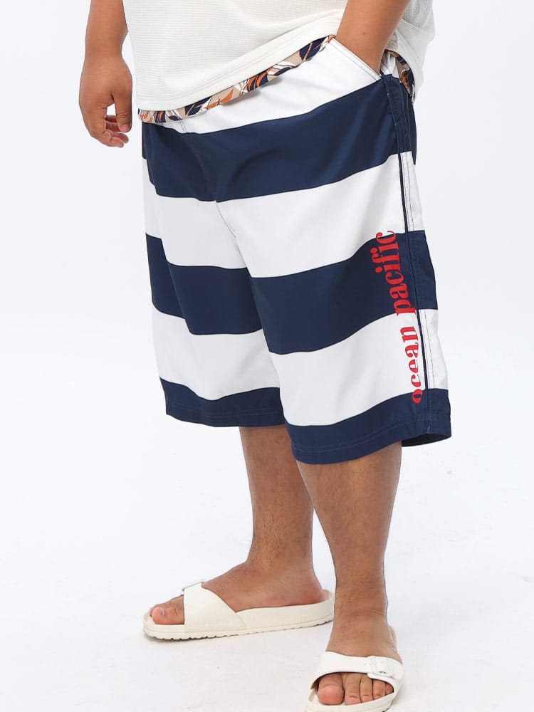 サーフパンツ ボーダー＆無地 メッシュインナー付き マイクロツイル 水着 ハーフパンツ 水陸両用 大きいサイズ メンズ