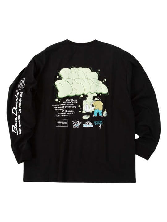 BEN DAVIS バブルプリント長袖Tシャツ (1278-5611)
