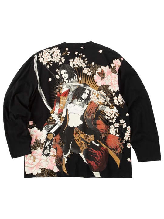 絡繰魂抜刀娘 凛&葵長袖Tシャツ (1258-5351)