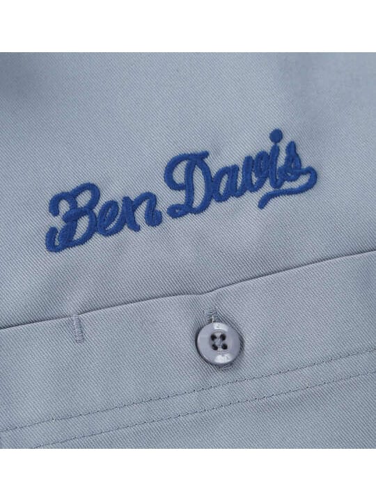 BEN DAVIS レーサーレトロ刺繍ワーク半袖シャツ (1277-6260) 3L 4L 5L 