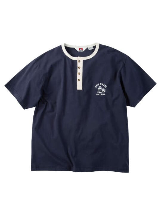BEN DAVIS リンガーヘンリーネック半袖Tシャツ (1278-6580)