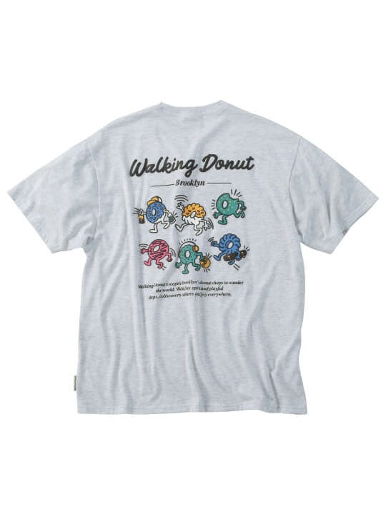 Walking Donut T/C天竺刺繍発泡プリント半袖Tシャツ (1268-6230)