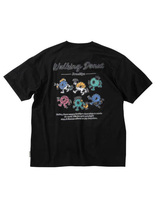 Walking Donut T/C天竺刺繍発泡プリント半袖Tシャツ (1268-6230)