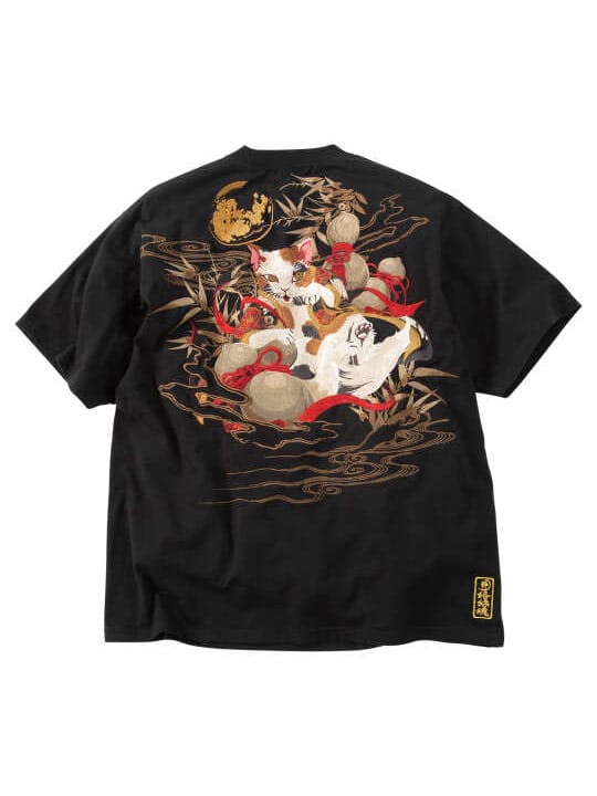 絡繰魂 猫又瓢箪半袖Tシャツ (1258-6287)