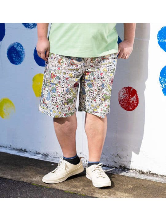 KRIFF MAYER かるさらエアー総柄プリントハーフパンツ (1274-5500)