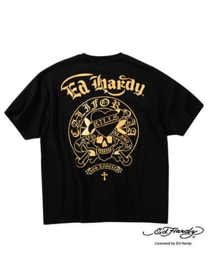 Ed Hardy 鹿の子プリント半袖ポロシャツ (1278-4516) 3L 4L 5L 6L 8L 