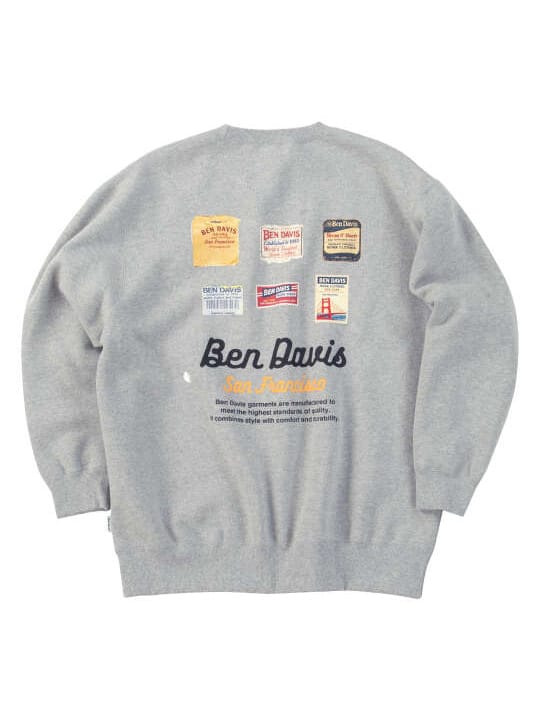 BEN DAVIS ラベルロゴクルーネックスウェット (1278-6632)
