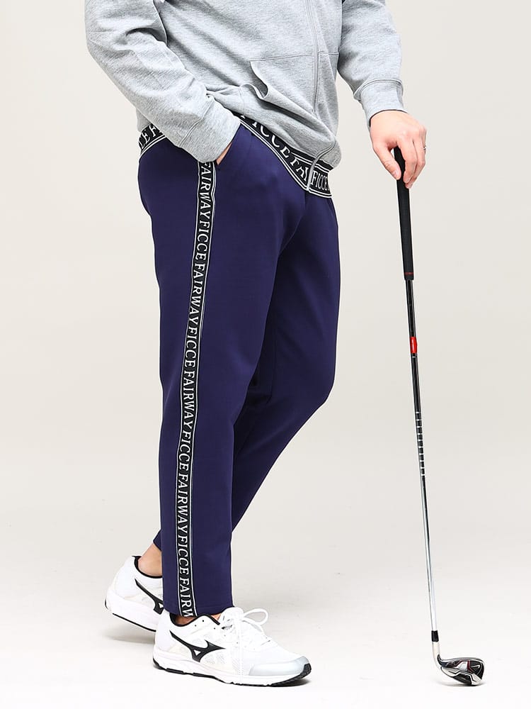 大きいサイズ メンズ FICCE (フィッチェ) ゴルフ ストレッチ ロゴ パンツ GOLF SIDE LINE PANTS