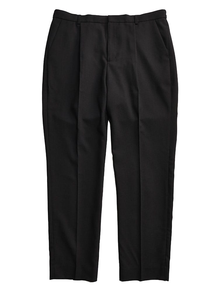 無地 ウエストゴム ワンタック スラックス