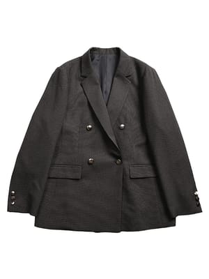テーラードジャケット レディース ウォッシャブル セットアップ対応 無地×千鳥柄 メタル釦ダブル ジャケット 大きいサイズ 3L 4L 5L 6L theo dore セオドール