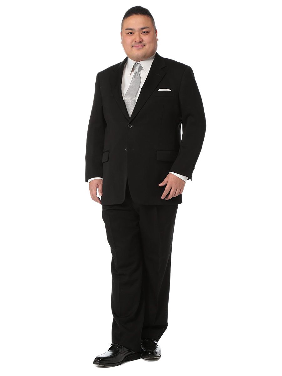 大きいサイズ メンズ オールシーズン対応 GIANNI VALENTINO (ジャンニバレンチノ) 3シーズン シングル2ツ釦 礼服 フォーマルスーツ 喪服