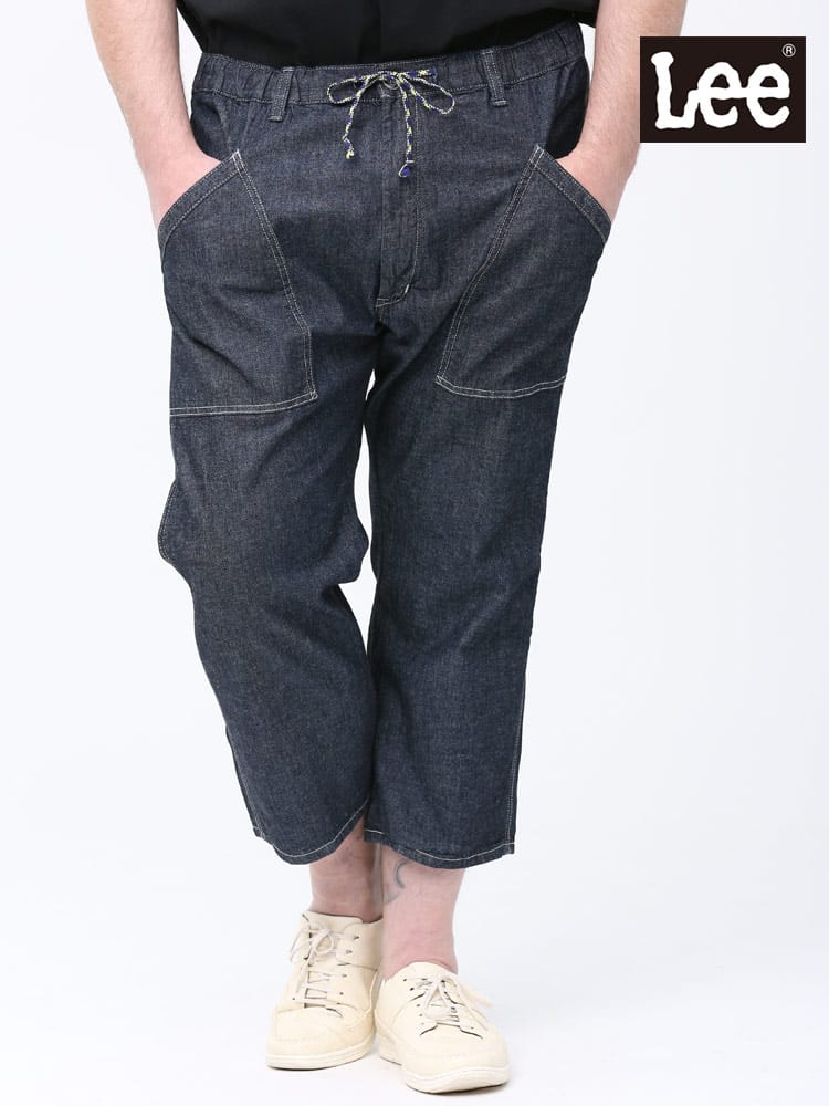 大きいサイズ メンズ Lee (リー) デニム ウエストコード ジップフライ イージーパンツ