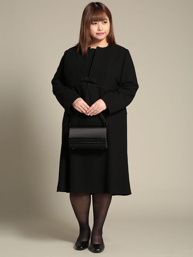 BUCKINGHAM (バッキンガム) 礼服 ノーカラージャケット 前開きワンピース アンサンブル