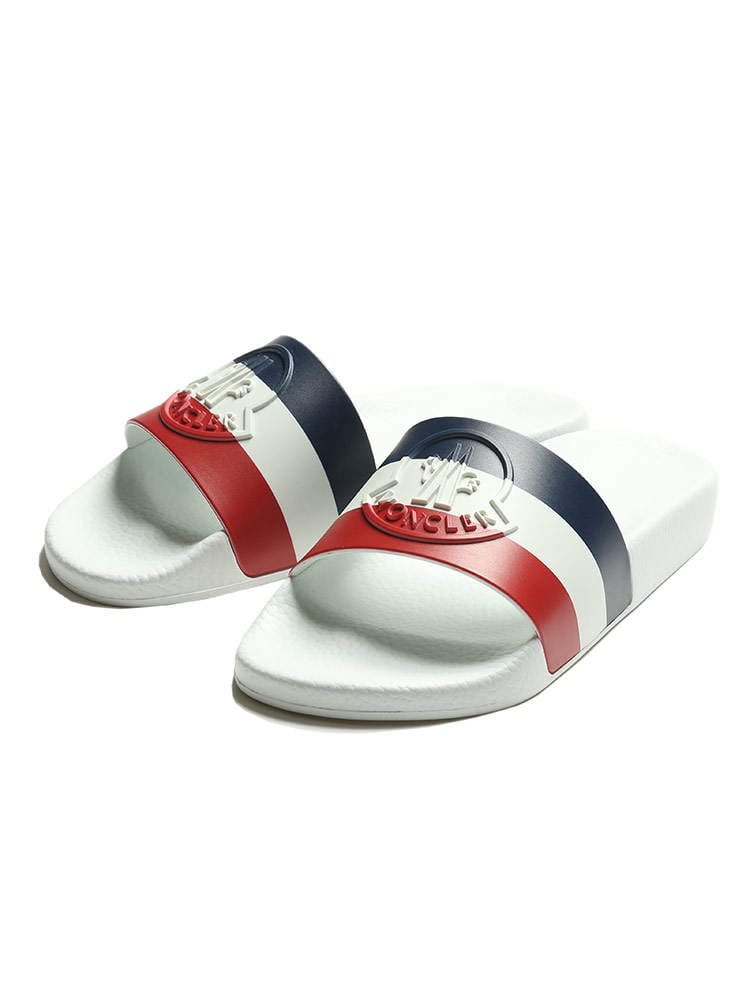 MONCLER (モンクレール) ロゴ トリコロール スライドサンダル JEANNE MCL4C7000001A49