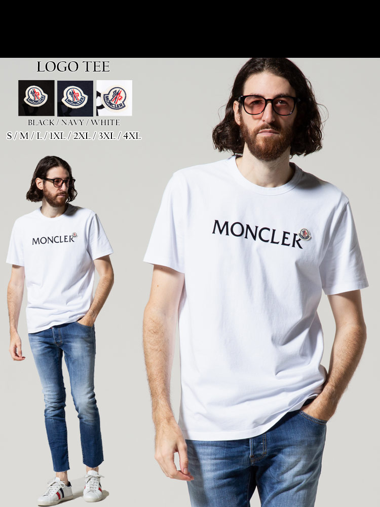 MONCLER (モンクレール) フロントロゴ クルーネック 半袖 Tシャツ MC8C000228390T