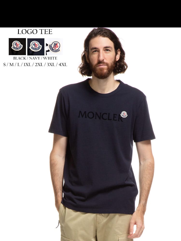 MONCLER (モンクレール) フロントロゴ クルーネック 半袖 Tシャツ MC8C000228390T