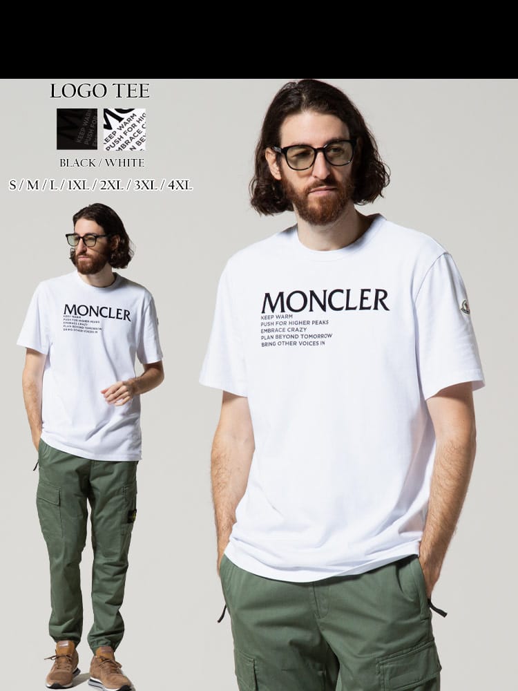 MONCLER (モンクレール) レターロゴ クルーネック 半袖 Tシャツ MC8C000428390T