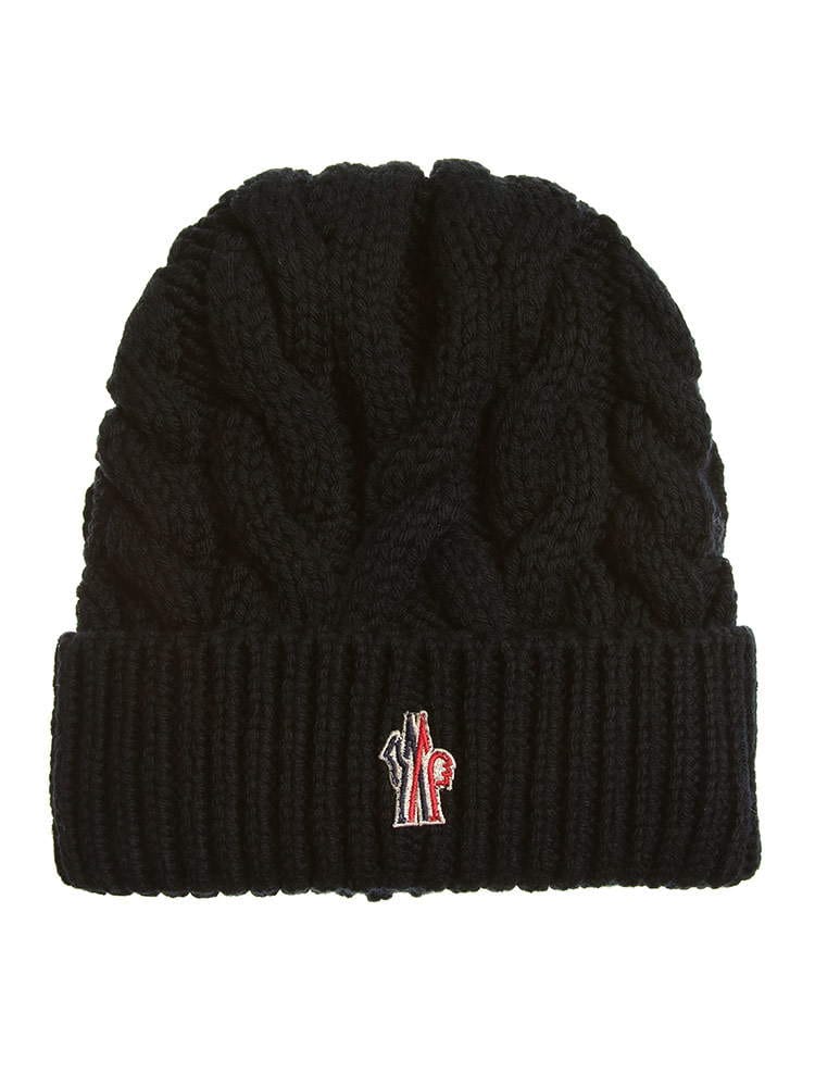 MONCLER GRENOBLE モンクレール グルノーブル ケーブル編み ワンポイント ニットキャップ ブランド メンズ レディース 帽子 ニット帽 MCLGN3B008M1172