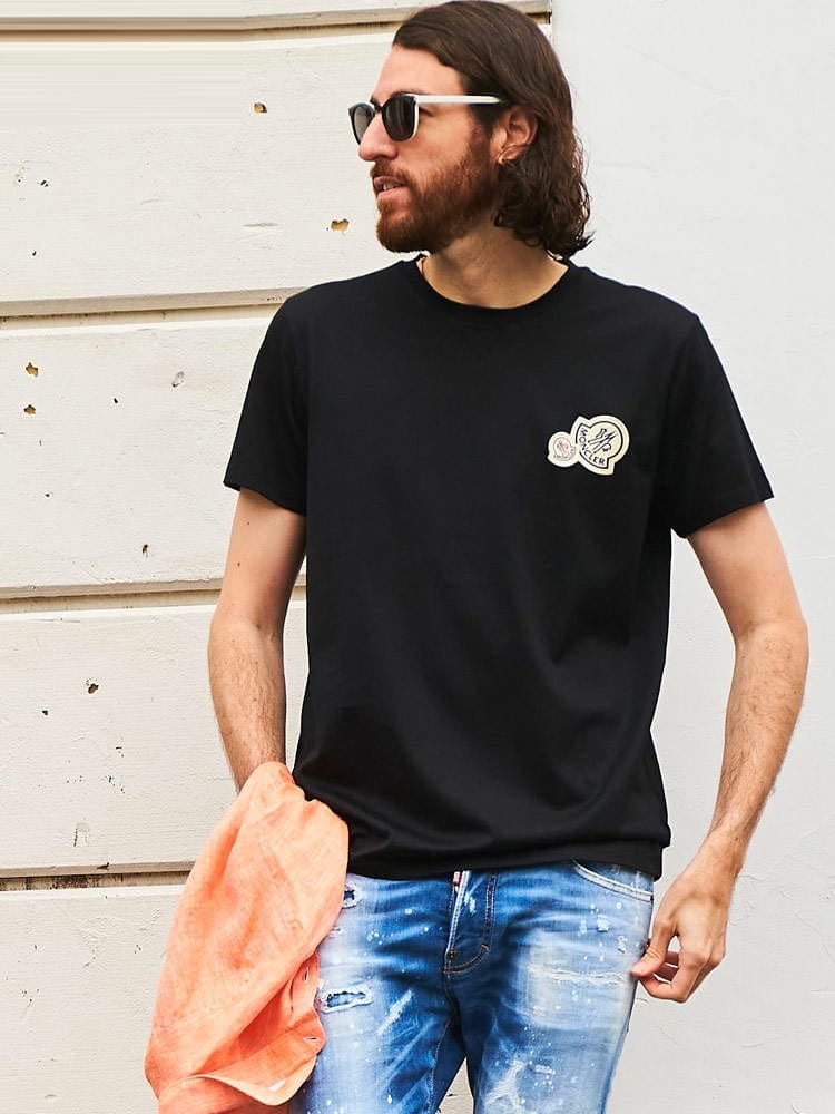MONCLER (モンクレール) Wワッペン クルーネック 半袖 Tシャツ MC8C000578390Y