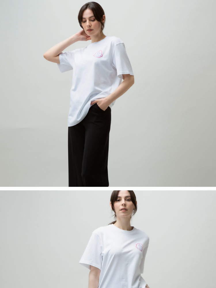 MONCLER (モンクレール) バックプリント ロゴ クルーネック 半袖 T 