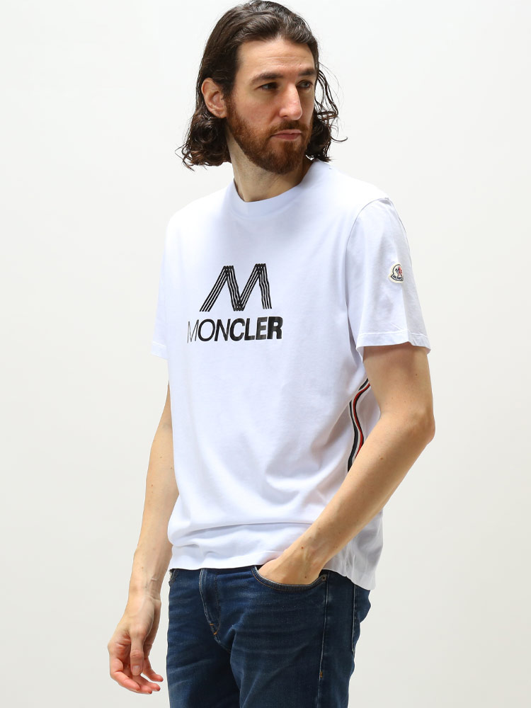 MONCLER モンクレール メンズ 半袖 Tシャツ ロゴ プリント クルー ...