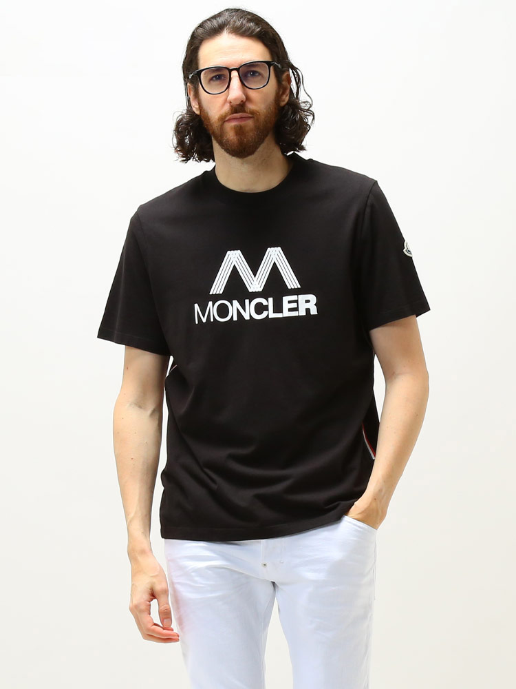 MONCLER モンクレール メンズ 半袖 Tシャツ ロゴ プリント クルー