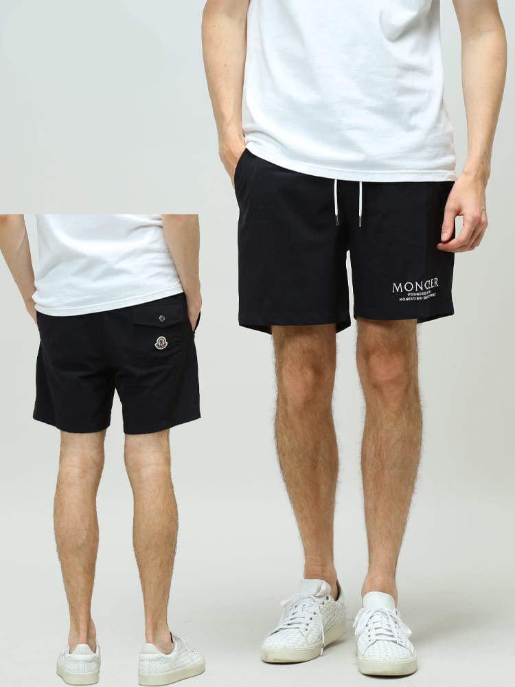 MONCLER モンクレール メンズ ショートパンツ ブランド ロゴ 刺繍 メッシュインナー ボードショーツ パンツ 水着 スウィムショーツ 大きいサイズ MC2C0001353791