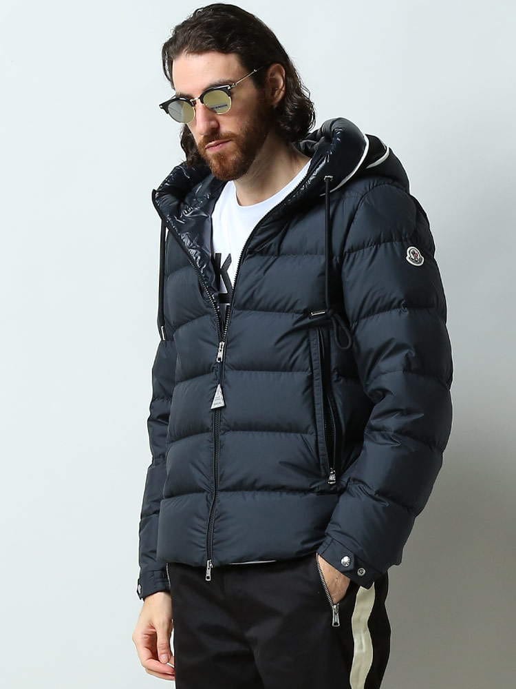 モンクレール メンズ ブルゾン MONCLER ブランド ダウンジャケット アウター ダウン ジャケット フード ロゴ ワッペン フルジップ Cardere 黒 クロ 大きいサイズ MCCARDERE2